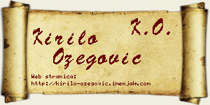Kirilo Ožegović vizit kartica